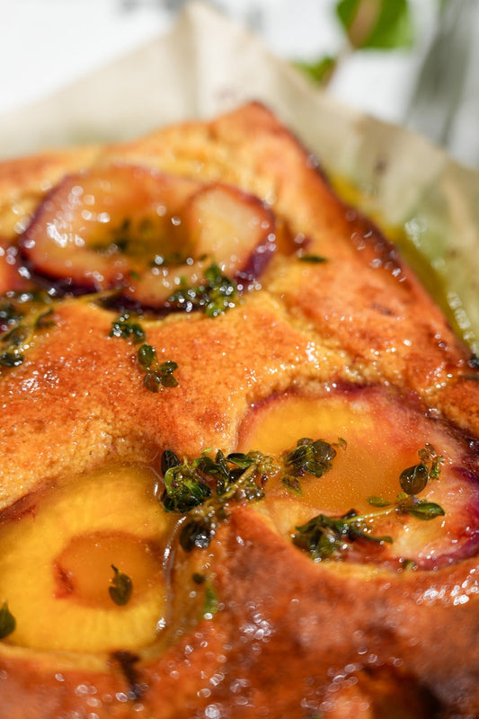 Peach, Thyme, and Orange Ghee Cake: A Slice of Sunshine - OMGhee